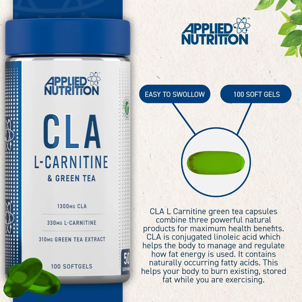 CLA L-CARNITINE & GREEN TEA - 100 SOFT V GELS mourixa qatar 4.webp