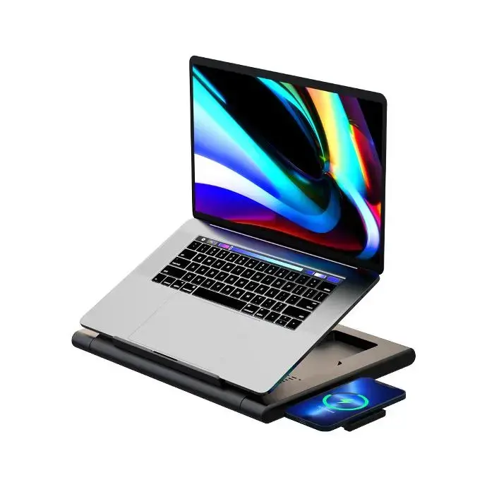 Powerology Holders And Stands Multi-Functional Pro Hub Laptop Stand 4K HDMI Black [PWPROHUB-BK] mourixa qatar.webp