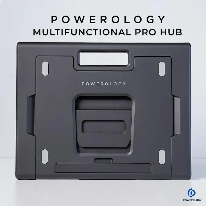 Powerology Holders And Stands Multi-Functional Pro Hub Laptop Stand Supports 5Gbps 3.0 USB Black [PWPROHUB-BK] mourixa qatar.webp