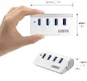 Anker 4-Port USB 3.0 Unibody Aluminum Portable Data Hub with 2ft USB 3.0 Cable for MacBook, Mac Proor Mini, iMac, XPS, Surface Pro, Notebook PC, USB Flash Drives, Mobile HDD, mourixa Qatar dimensions.webp
