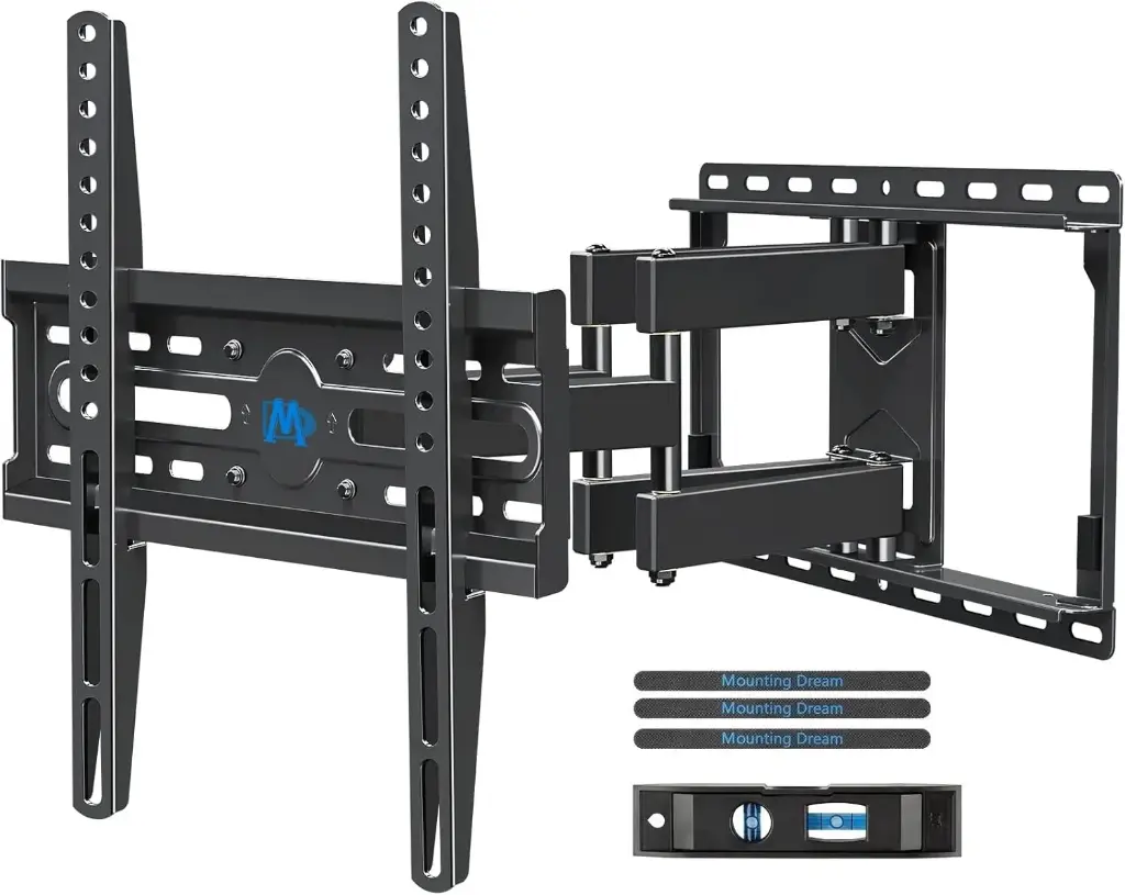 Mounting Dream TV Wall Mount for 32-65 Inch Television, Mount with Swivel and Tilt, Full Motion Bracket with Articulating Dual Arms