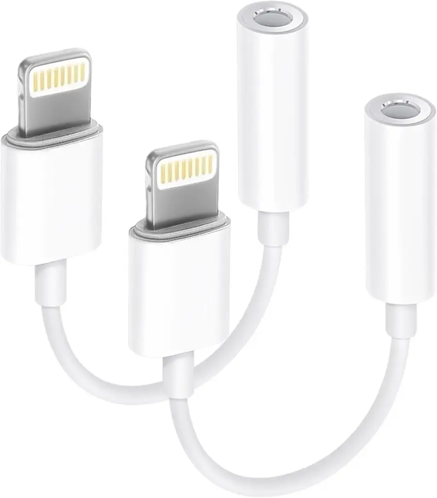 Apple MFi Certified 2 Pack Lightning to 3.5 mm Headphone Jack Adapter for iPhone