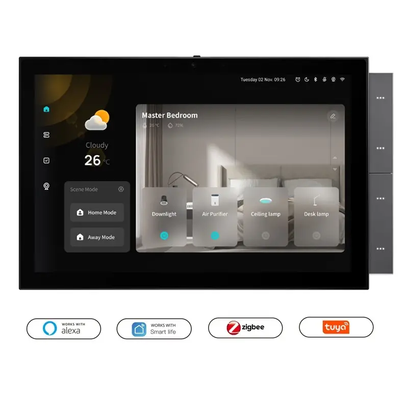10" Touch Control Panel with tuya gateway+Music center+Intercom display 3 in 1 