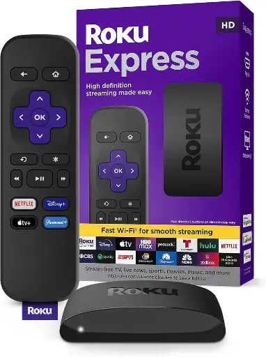 [Roku Express 2022] Roku Express | HD Roku Streaming Device with Standard Remote (no TV controls), Free & Live TV