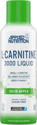 [TPS025] Applied Nutrition L-Carnitine 3000 Sour Apple - Energy and Fat Loss Supplement (480ml) (Green Apple)