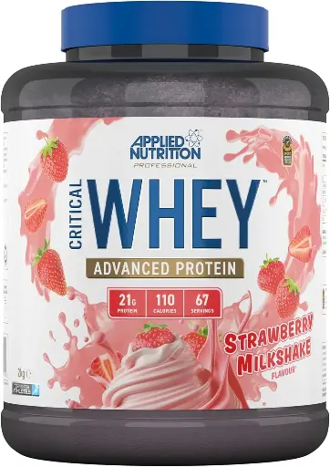 Applied Nutrition Critical Whey Protein Powder 2kg - 67 Servings - Strawberry Milkshake