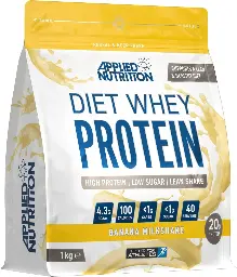 Applied Nutrition Diet Whey High Protein Powder Supplement - 1kg - 40 Servings - Banana Milkshake