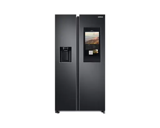 Side by Side Refrigerator with Family Hub, Spotify, SmartView, and 591 L, Black