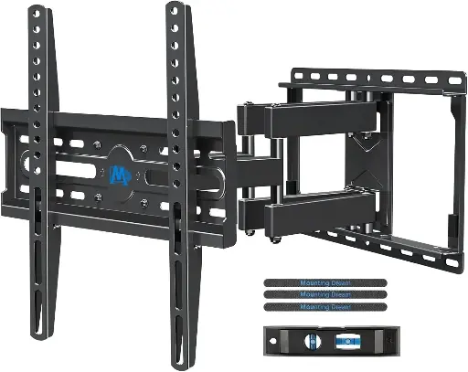 Mounting Dream TV Wall Mount for 32-65 Inch Television, Mount with Swivel and Tilt, Full Motion Bracket with Articulating Dual Arms