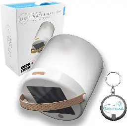 Luci Connect Smart Solar Light & Mobile Charger with Phone App to Control Lighting Bundle with a Lumintrail Keychain Light